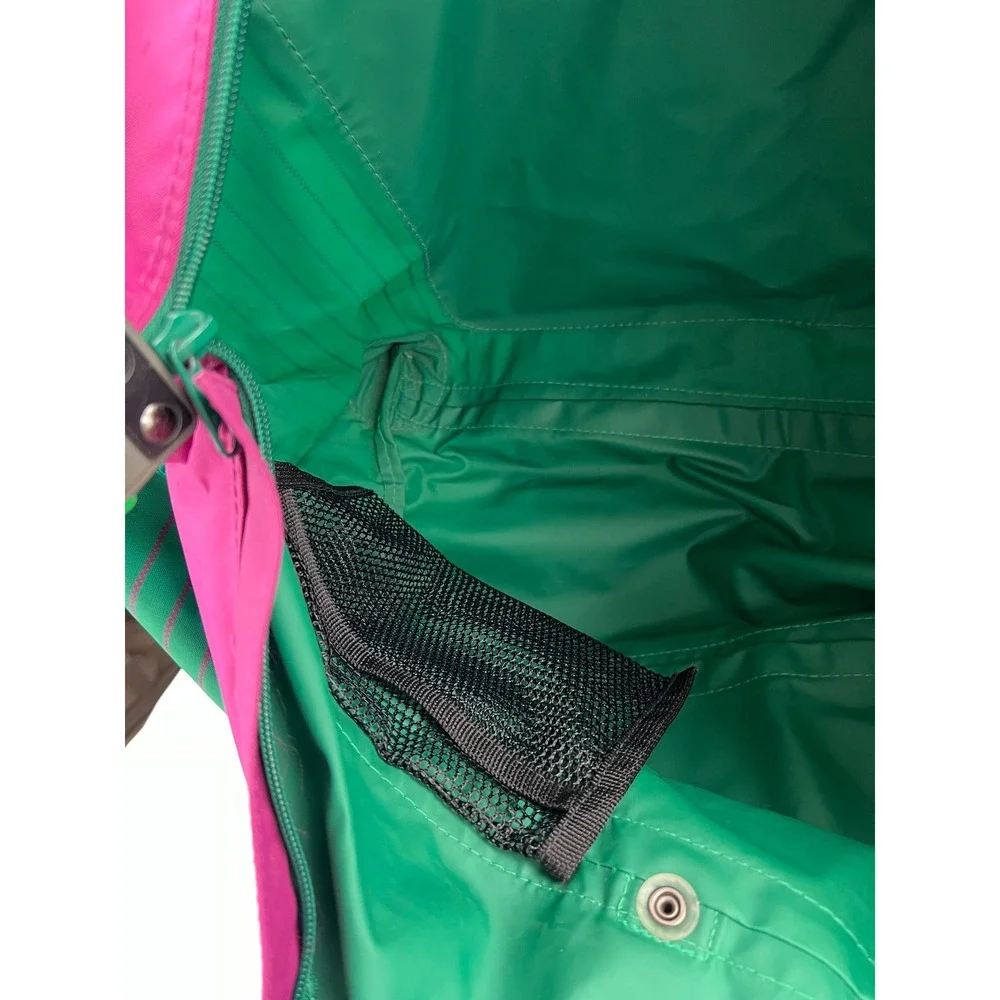 Samsonite Sammies Duffel Bag Unisex Large 1991 Vintage Green Magenta Pinstripe